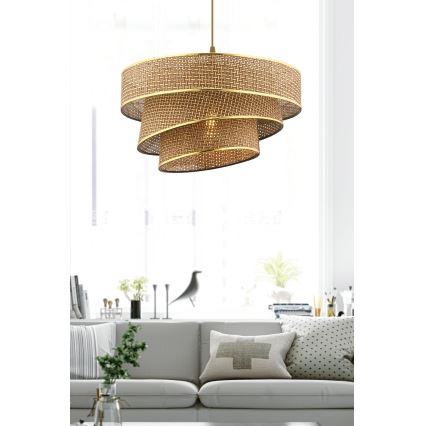 Luster COUPER 1xE27/60W/230V smeđa/zlatna