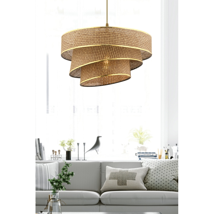 Luster COUPER 1xE27/60W/230V smeđa/zlatna