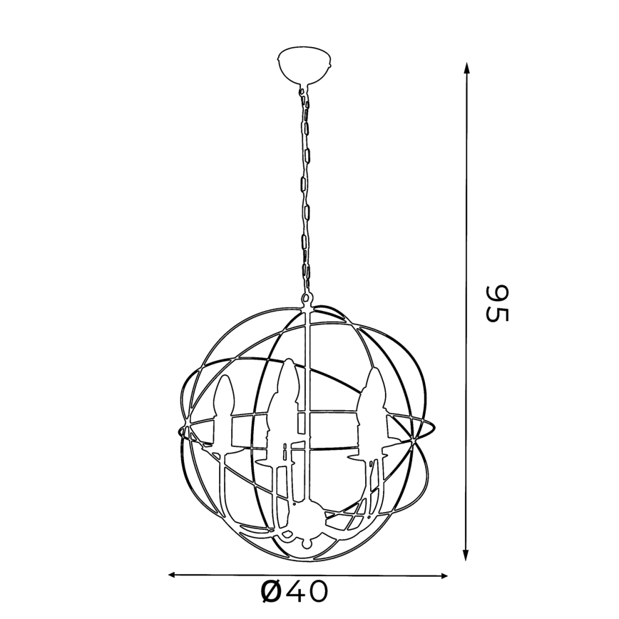 Luster GLOBE 5 5xE14/60W crna