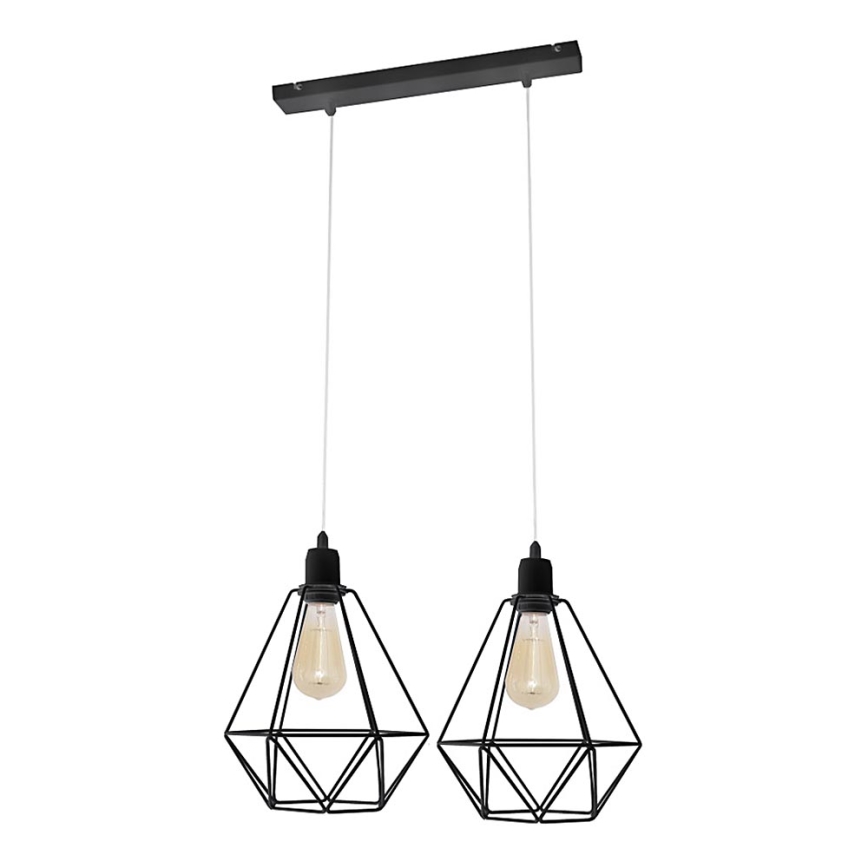 Luster KARO 2xE27/15W/230V crna