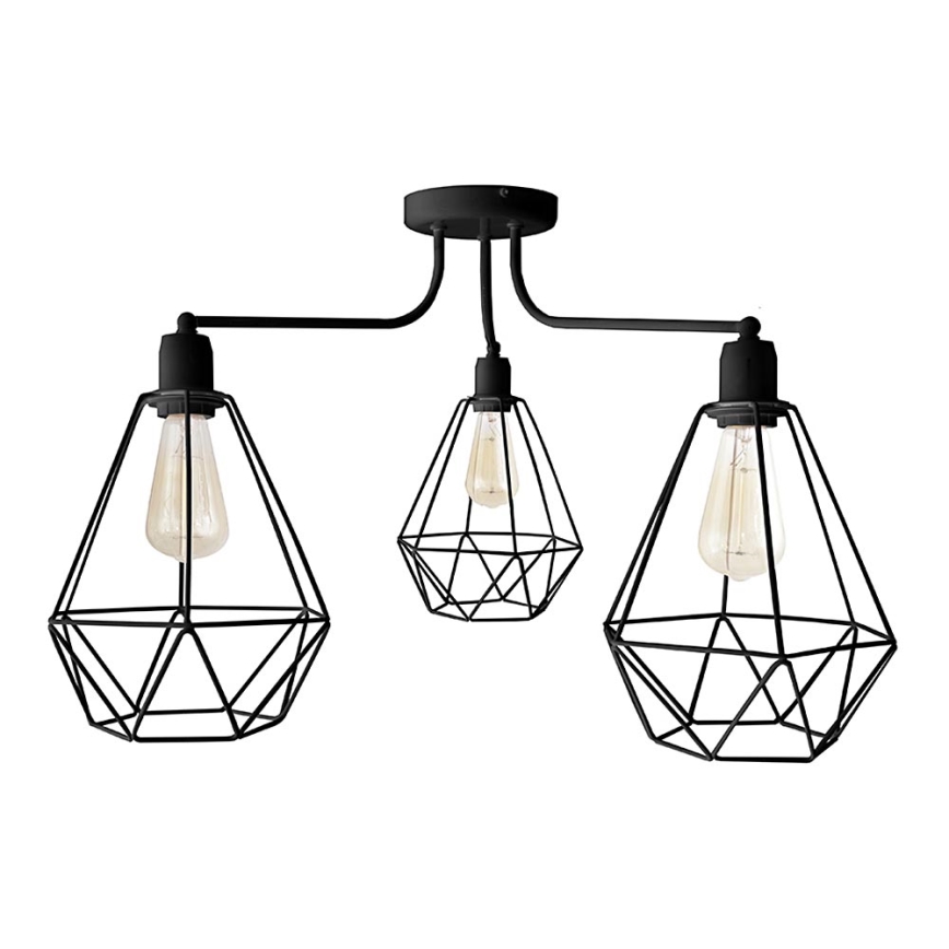 Luster KARO 3xE27/15W/230V crna
