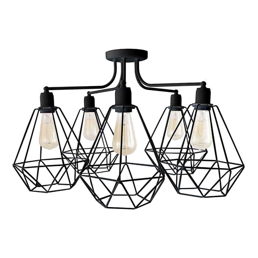 Luster KARO 5xE27/15W/230V crna