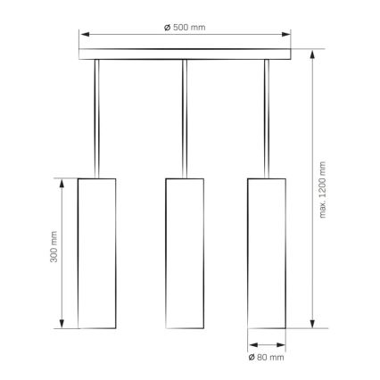 Luster LATI 3xGU10/8W/230V crna