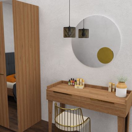 Luster na užetu LOFT SHADE 1xE27/60W/230V promjer 18 cm crna/zlatna