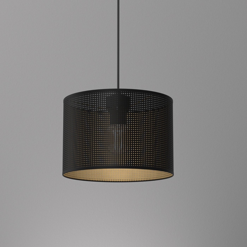 Luster na užetu LOFT SHADE 1xE27/60W/230V promjer 25 cm crna/zlatna