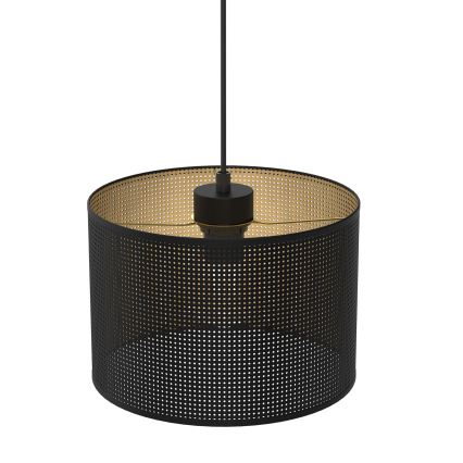 Luster na užetu LOFT SHADE 1xE27/60W/230V promjer 25 cm crna/zlatna