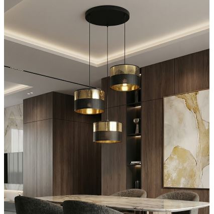 Luster LUX na sajli 3xE27/15W/230V crno-zlatni