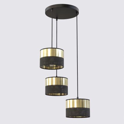 Luster LUX na sajli 3xE27/15W/230V crno-zlatni