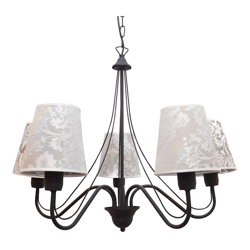 Luster MALBO II 5xE27/15W/230V crna