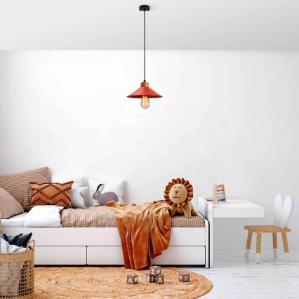 Luster MANAVGAT 1xE27/40W/230V crvena/smeđa
