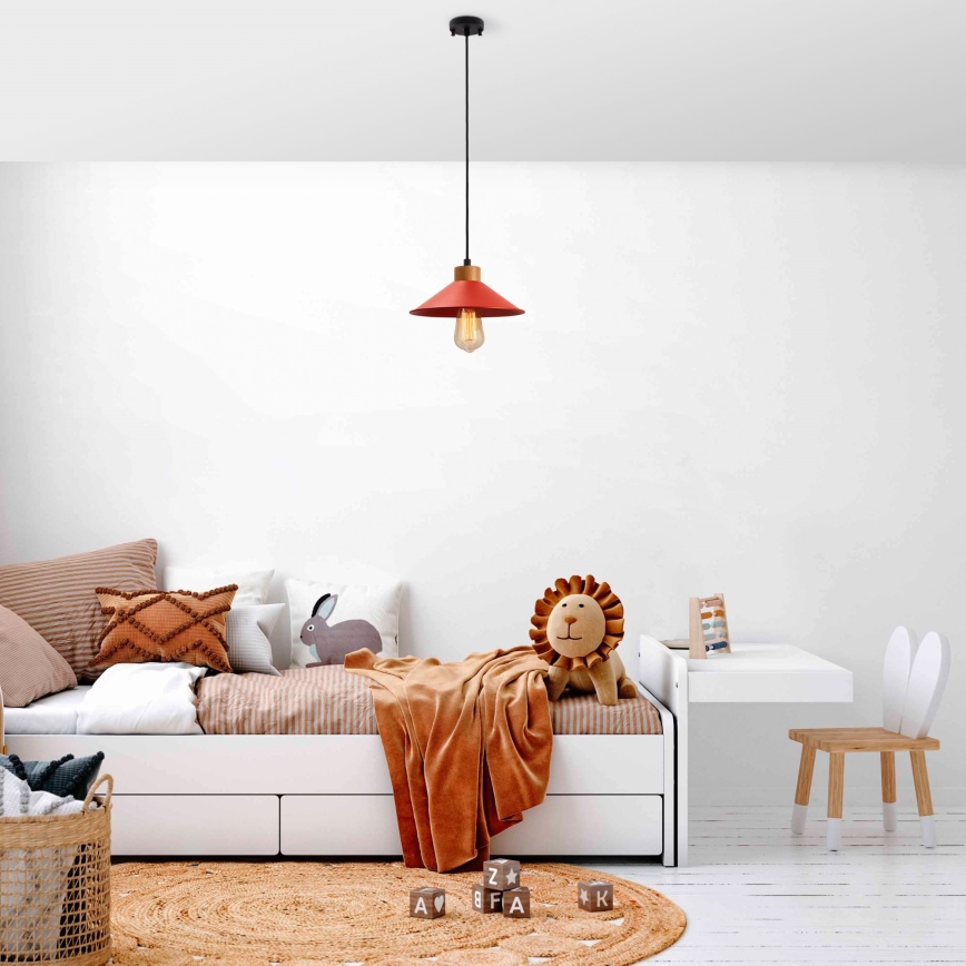 Luster MANAVGAT 1xE27/40W/230V crvena/smeđa