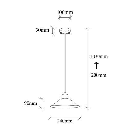 Luster MANAVGAT 1xE27/40W/230V mjeden/smeđi