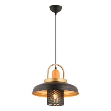 Luster MONZA 1xE27/40W/230V promjer 32 cm crno/zlatno