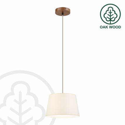 Luster na kabelu AIDA 1xE27/15W/230V prom. 25 cm hrast/krem