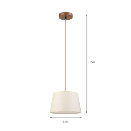 Luster na kabelu AIDA 1xE27/15W/230V prom. 25 cm hrast/krem