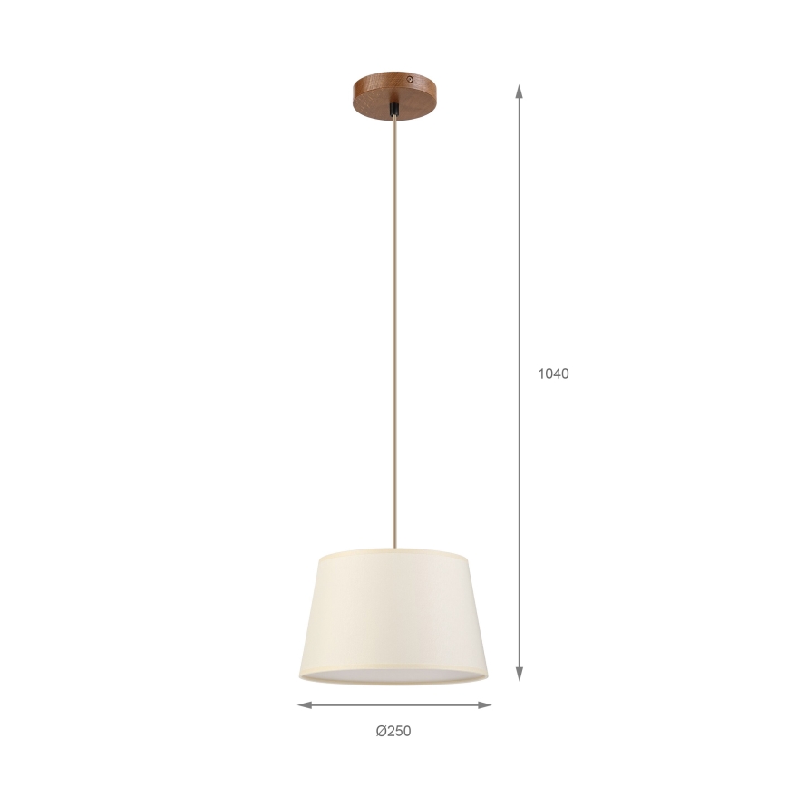 Luster na kabelu AIDA 1xE27/15W/230V prom. 25 cm hrast/krem