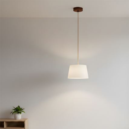 Luster na kabelu AIDA 1xE27/60W/230V promjer 25 cm hrast/smeđa/bijela