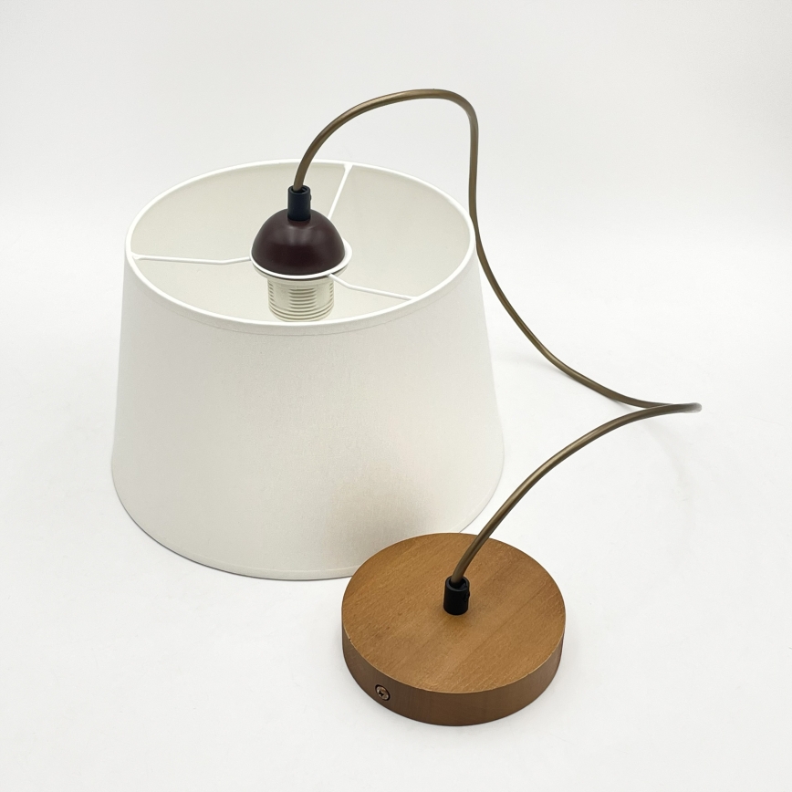 Luster na kabelu AIDA 1xE27/60W/230V promjer 25 cm hrast/smeđa/bijela