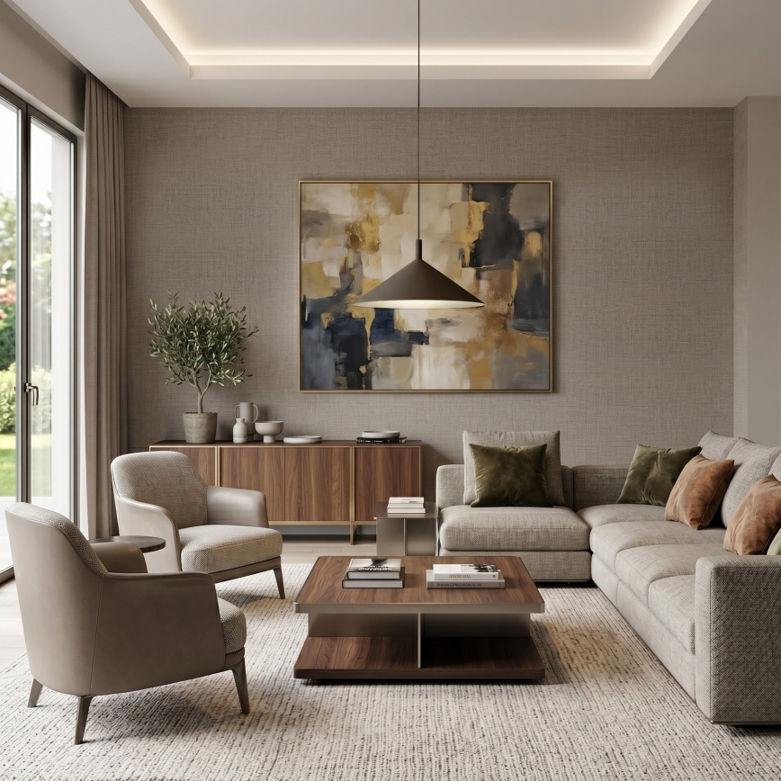 Luster na kabelu ANEGA 1xGX53/15W/230V Ø 50 cm smeđa