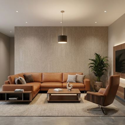 Luster na kabelu ARDEN 1xE27/15W/230V Ø 25 cm bež/smeđa