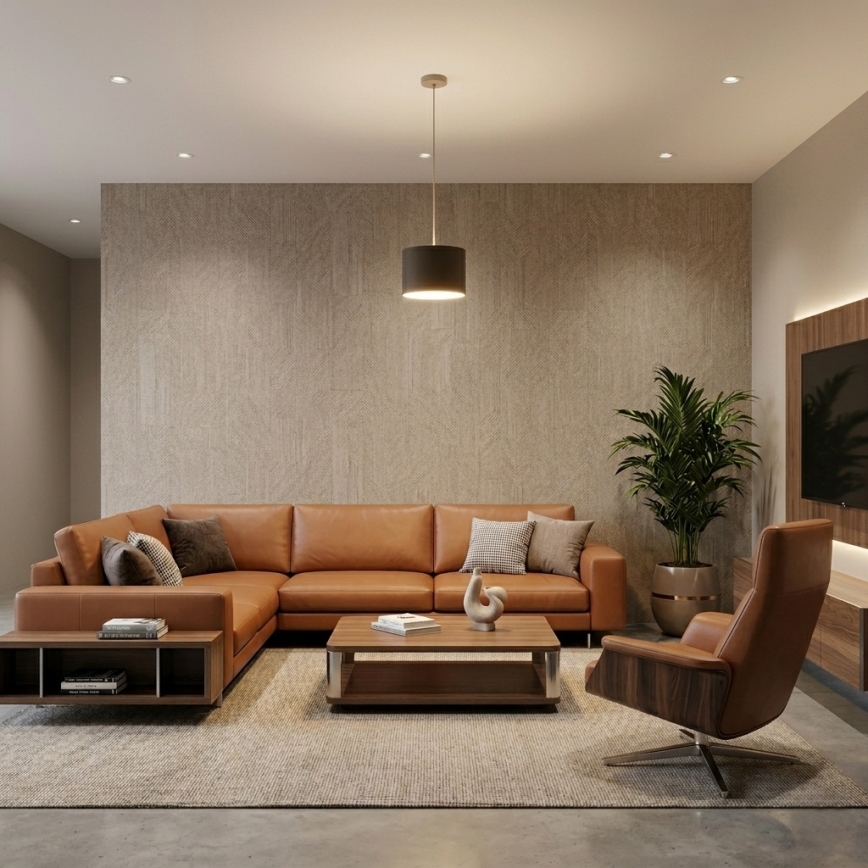 Luster na kabelu ARDEN 1xE27/15W/230V Ø 25 cm bež/smeđa