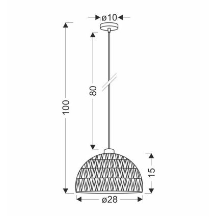 Luster na kabelu BALLI 1xE27/40W/230V bež
