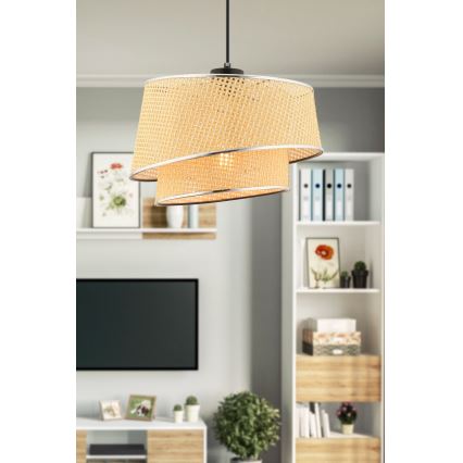 Luster na kabelu BARETTE 1xE27/60W/230V bež/bijeli krom