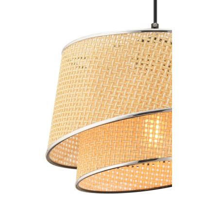 Luster na kabelu BARETTE 1xE27/60W/230V bež/bijeli krom