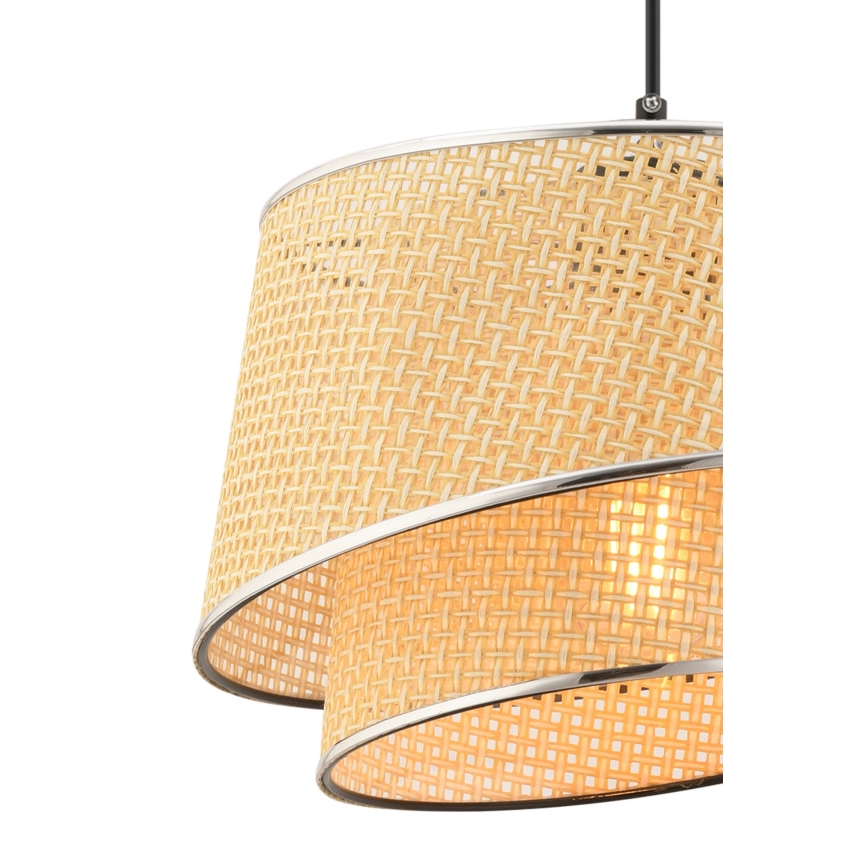 Luster na kabelu BARETTE 1xE27/60W/230V bež/bijeli krom
