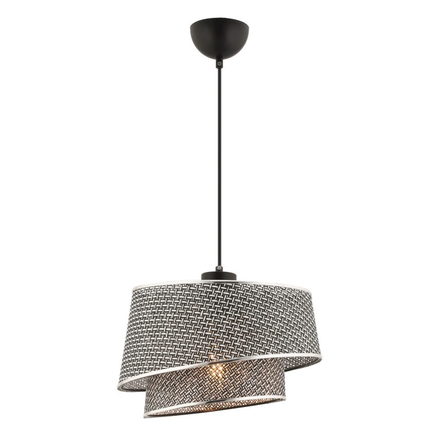Luster na kabelu BARETTE 1xE27/60W/230V siva/lesklý krom