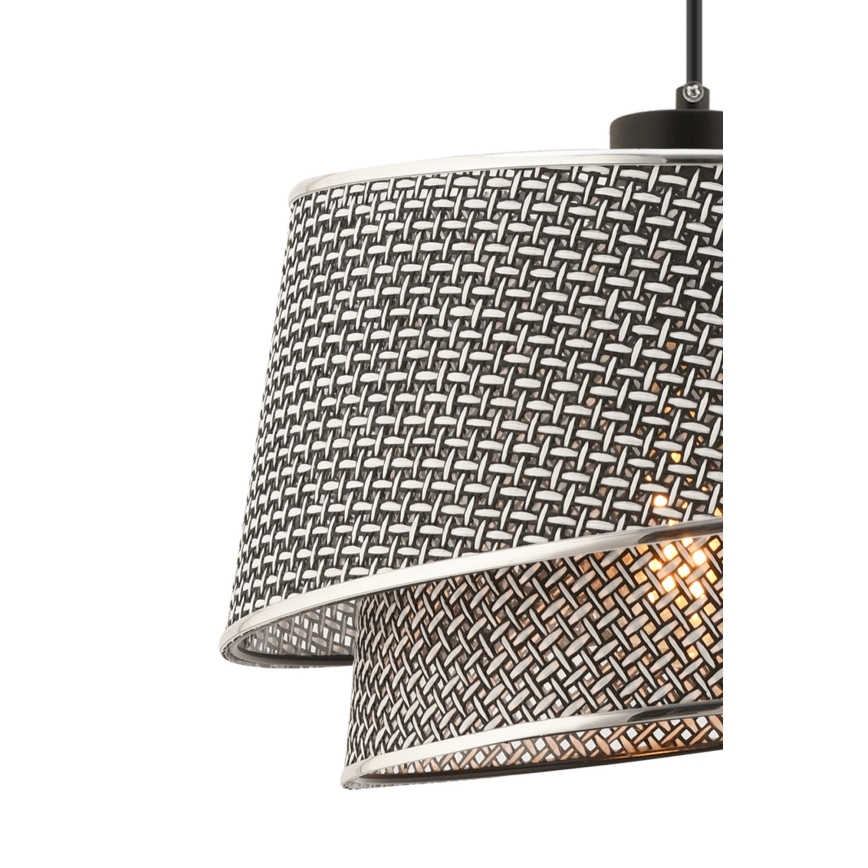 Luster na kabelu BARETTE 1xE27/60W/230V siva/lesklý krom