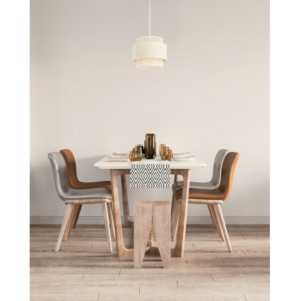 Luster na kabelu BOHO 1xE27/60W/230V pr. 20 cm krem/juta