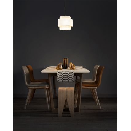 Luster na kabelu BOHO 1xE27/60W/230V pr. 20 cm krem/juta