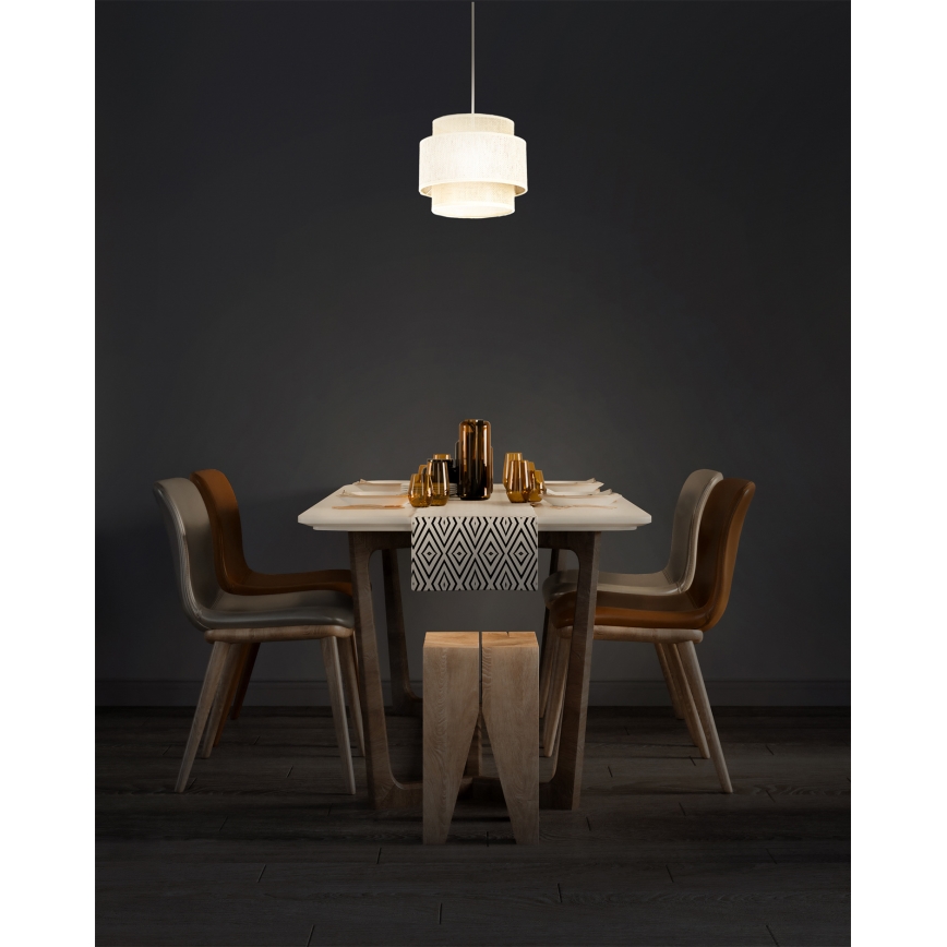 Luster na kabelu BOHO 1xE27/60W/230V pr. 20 cm krem/juta