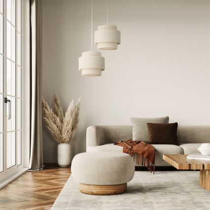 Luster na kabelu BOHO 2xE27/60W/230V bijela