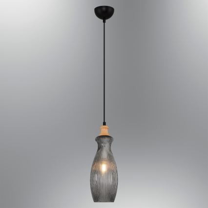 Luster na kabelu BOTTLE 1xE14/4W/230V, zadimljeno staklo