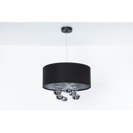 Luster na kabelu BUBBLE 1xE27/60W/230V promjer 50 cm crna