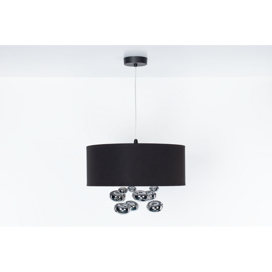 Luster na kabelu BUBBLE 1xE27/60W/230V promjer 50 cm crna