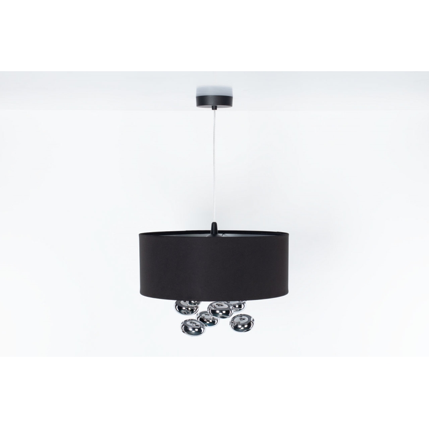 Luster na kabelu BUBBLE 1xE27/60W/230V promjer 50 cm crna