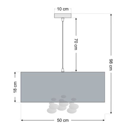 Luster na kabelu BUBBLE 1xE27/60W/230V promjer 50 cm crna