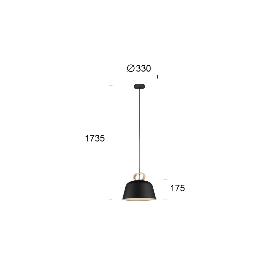 Luster na kabelu CLIP 1xE27/40W/230V crni/smeđi