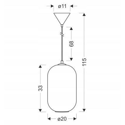 Luster na kabelu CRESTO 1xE27/40W/230V bijeli