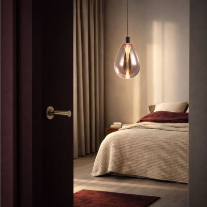 Luster na kabelu DENSO 1xGU10/10W/230V Ø 30 cm bakrena/crna