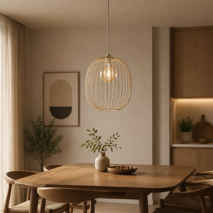 Luster na kabelu DESTELLO 1xE27/15W/230V Ø 33 cm bež