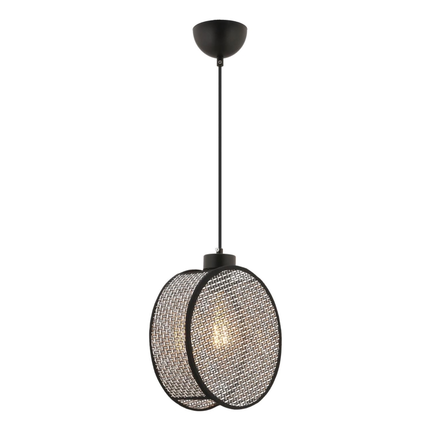 Luster na kabelu DRUM 1xE27/60W/230V siva/crna