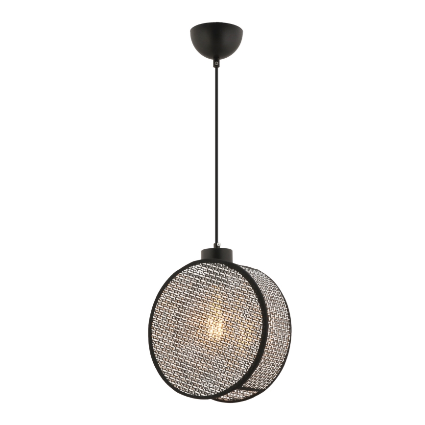 Luster na kabelu DRUM 1xE27/60W/230V siva/crna