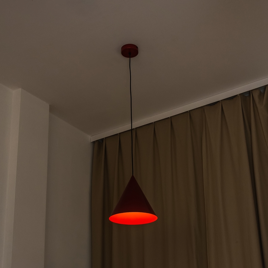Luster na kabelu ETNA 1xE27/15W/230V, promjer 25 cm, crvena