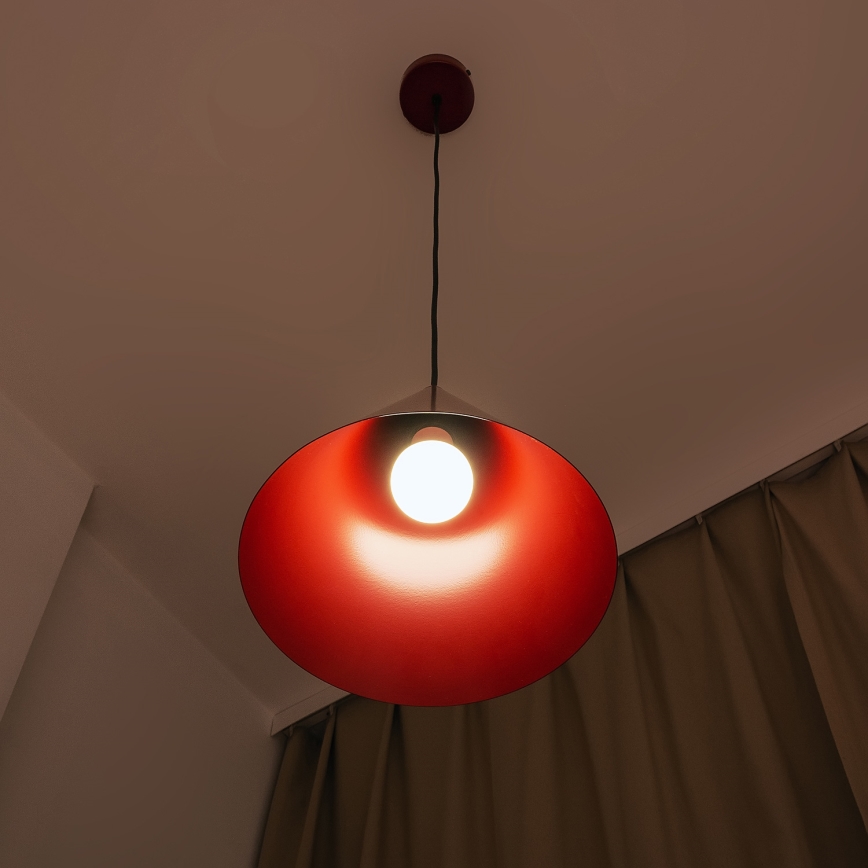 Luster na kabelu ETNA 1xE27/15W/230V, promjer 25 cm, crvena
