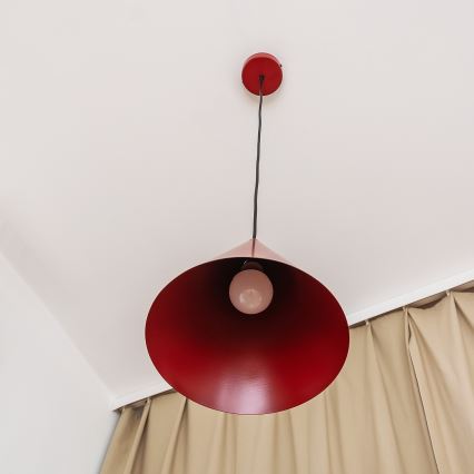 Luster na kabelu ETNA 1xE27/15W/230V, promjer 25 cm, crvena