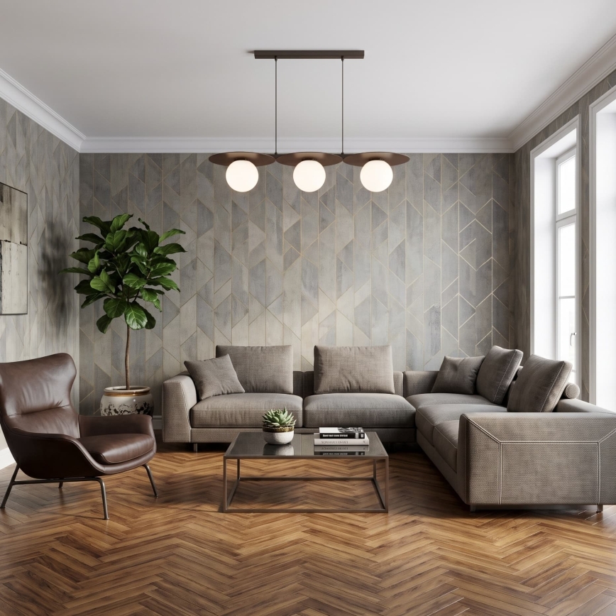 Luster na kabelu FLAT 3xE27/15W/230V smeđi